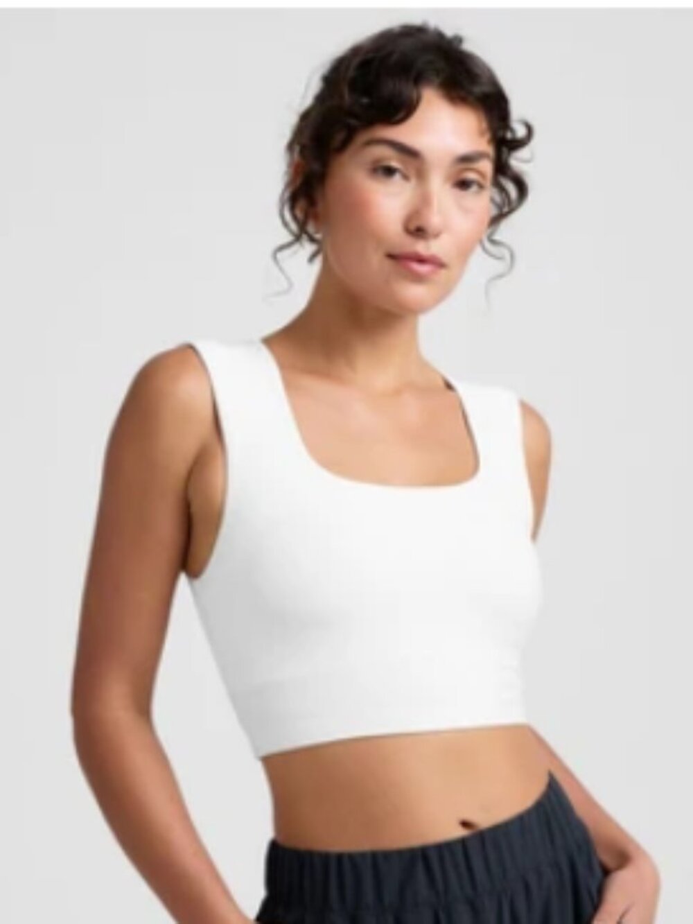 Beyond Yoga Square Up Spacedye Cropped Tank White M